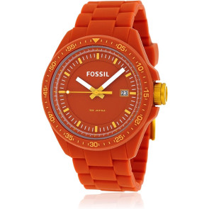 Uhrenarmband (Armband + Gehäuse-Kombination) Fossil AM4504 Silikon Orange 22mm